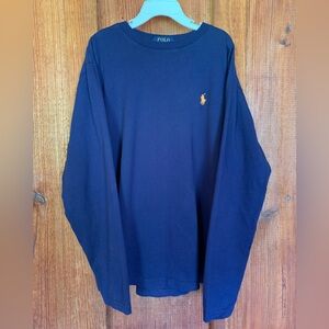 Polo Ralph Lauren Classic Fit Long Sleeve T-Shirt Navy Tee Boys Size M 10-12